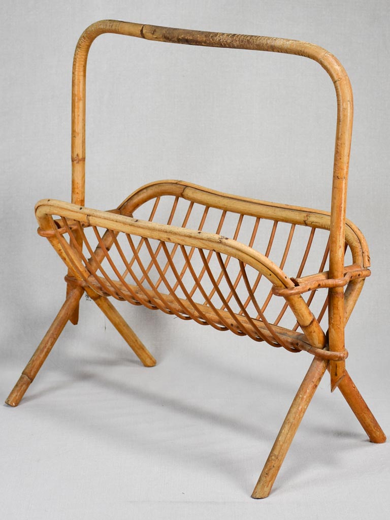 Magazine stand, rattan, vintage (1960s)