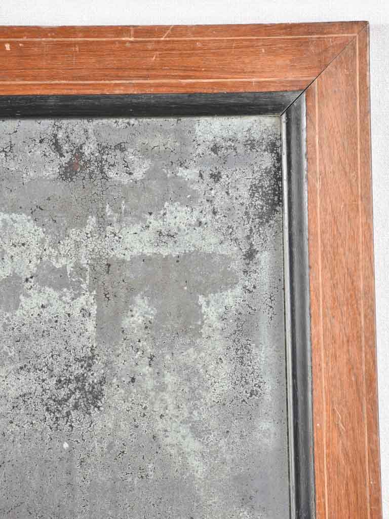 Rustic 19th century wooden mirror with aged glass 29½" x 24¾"