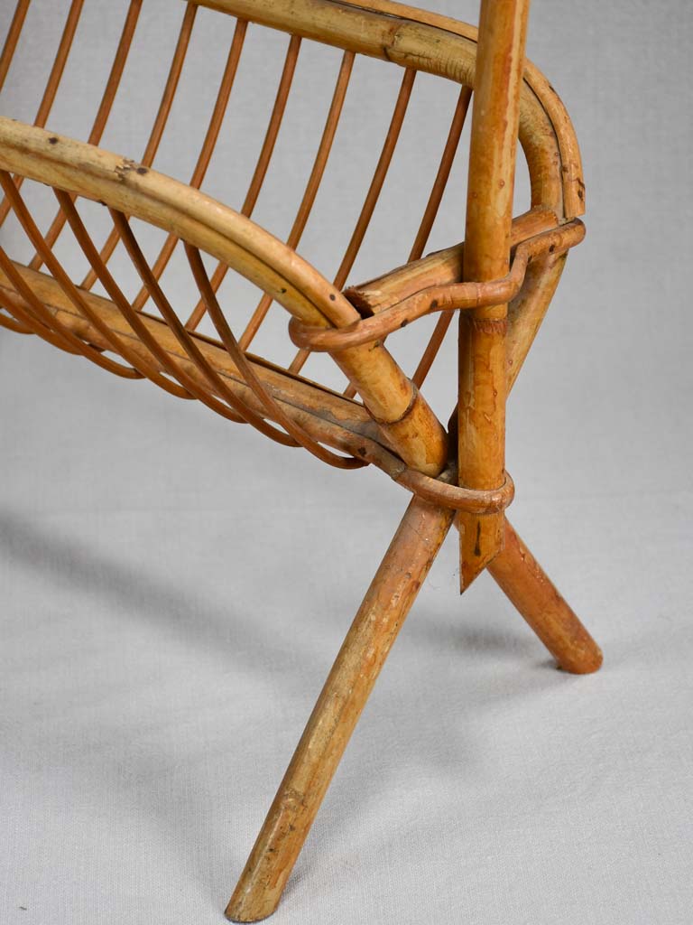 Magazine stand, rattan, vintage (1960s)