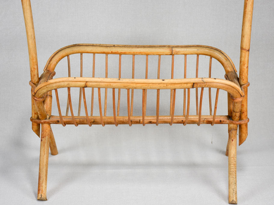 Magazine stand, rattan, vintage (1960s)