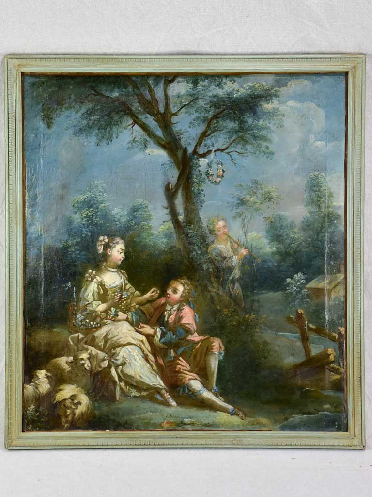 18th Century Louis XVI Romantic oil on canvas from a trumeau mirror - anonymous 28¼" x 31"