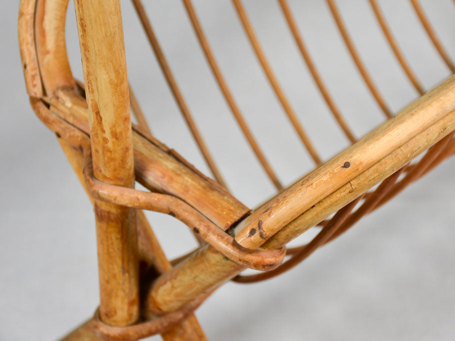 Magazine stand, rattan, vintage (1960s)