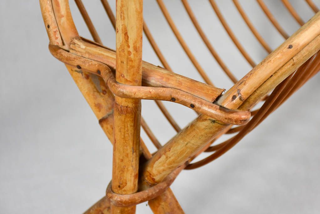 Magazine stand, rattan, vintage (1960s)