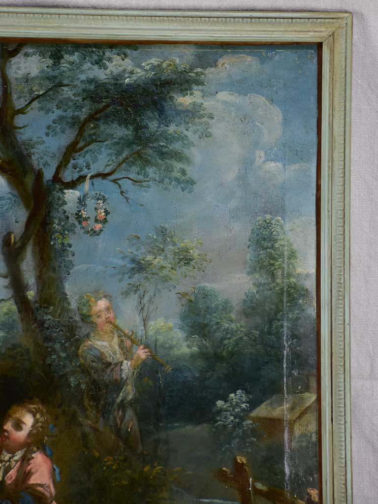 18th Century Louis XVI Romantic oil on canvas from a trumeau mirror - anonymous 28¼" x 31"