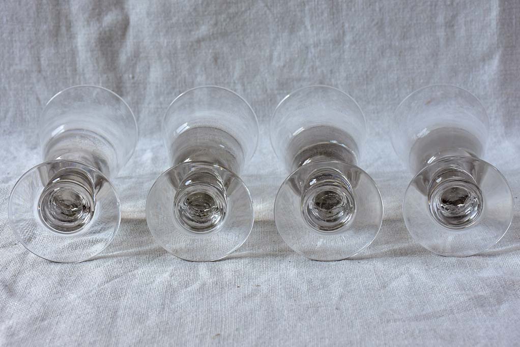 Four late 19th Century French absinthe glasses