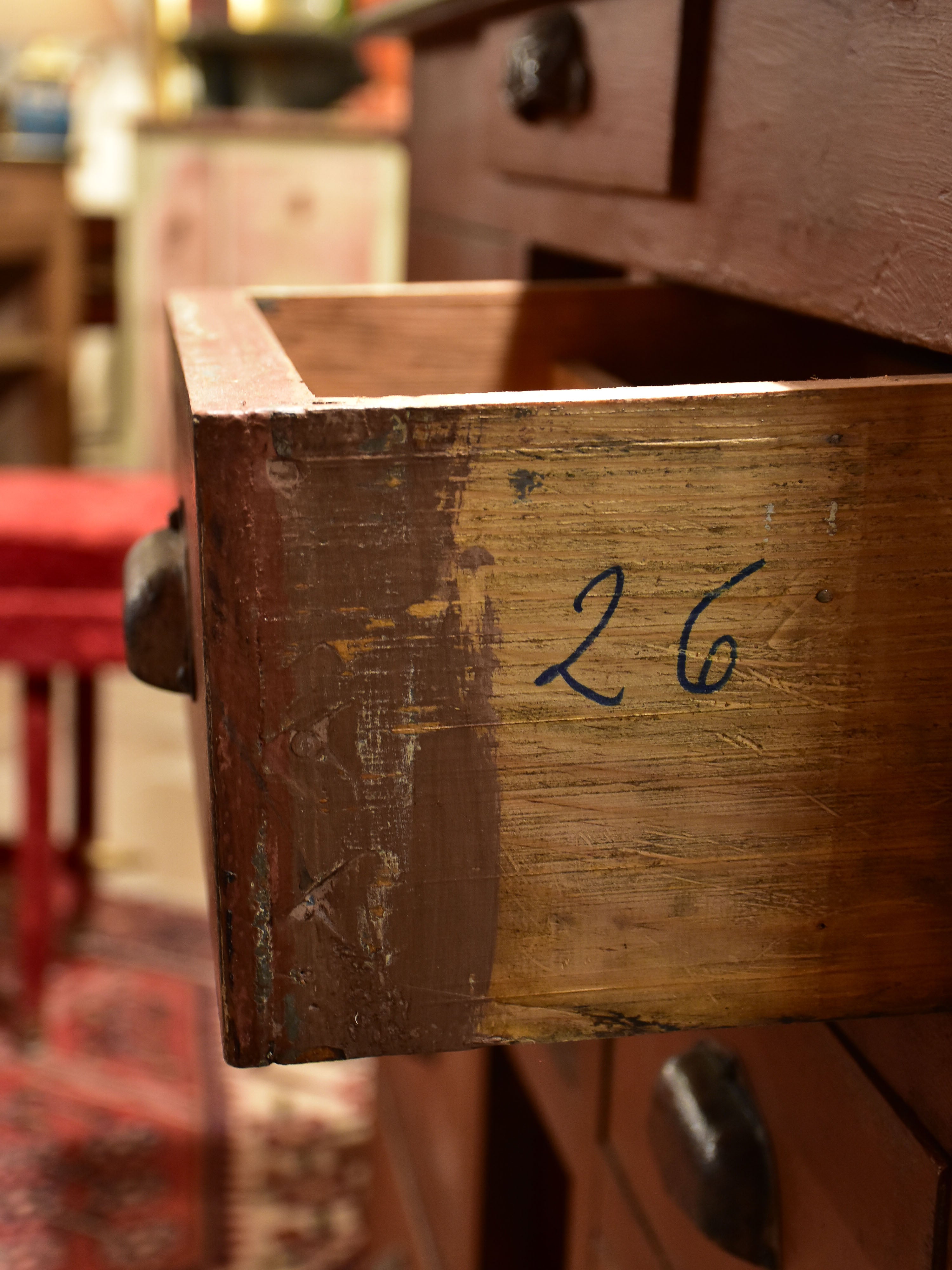 Storage drawers from a French hardware store