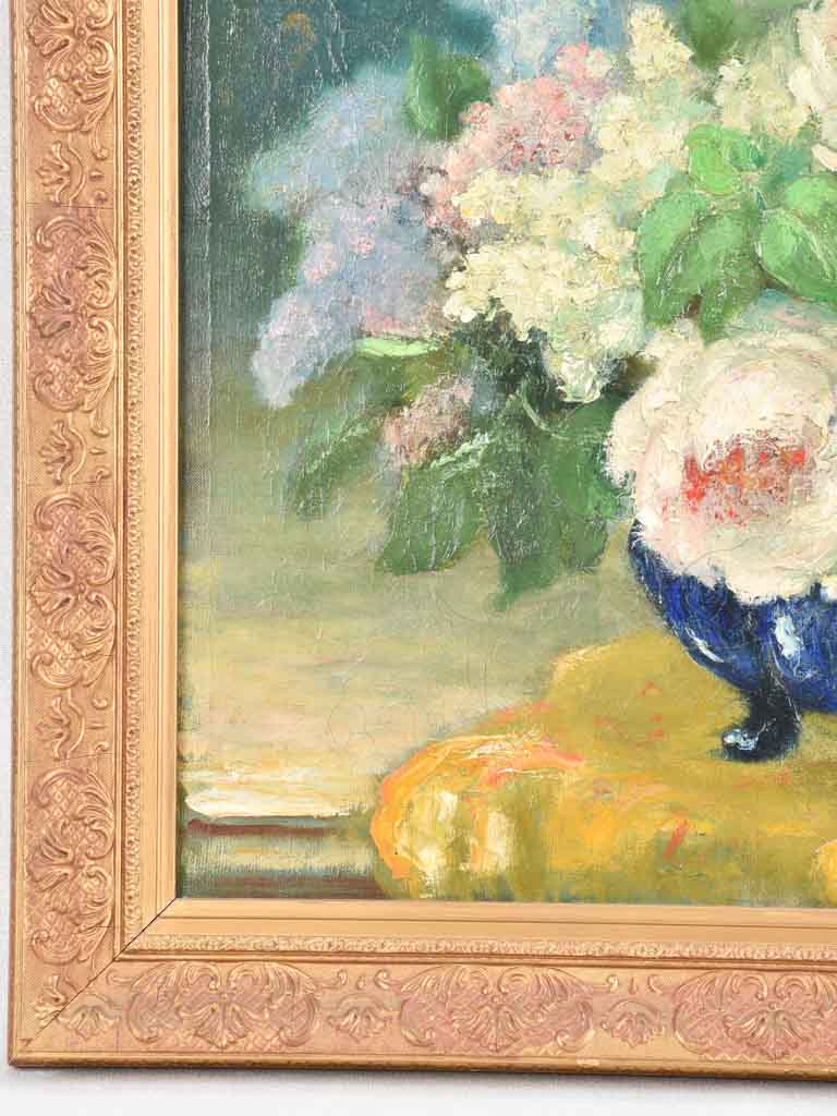 Antique floral still life - oil on canvas, Via Martin (1879-1967) - 28¾ x 34¼"