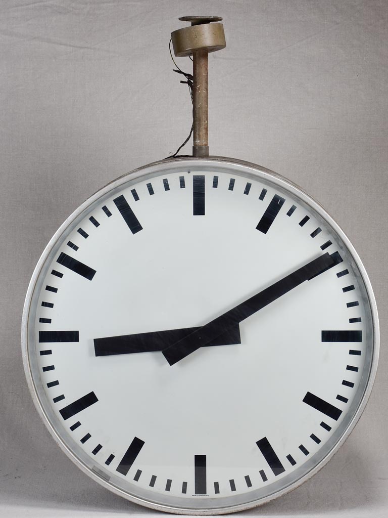 Large vintage Swiss clock from a train station with two faces 25¼"