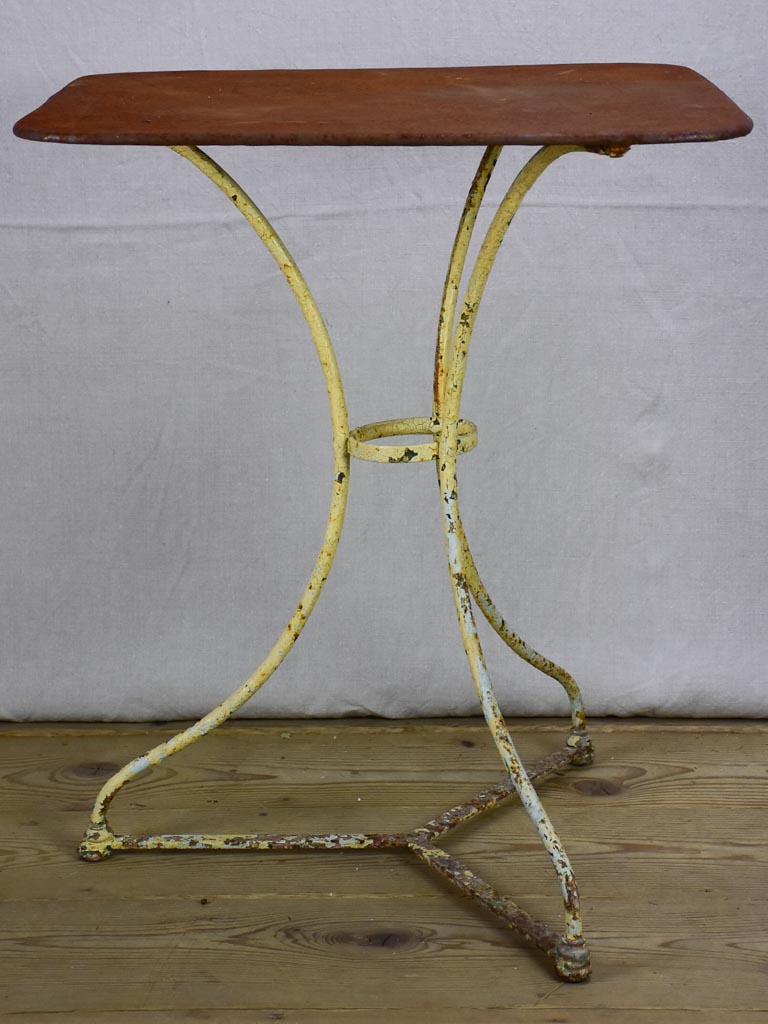 Early 20th Century French garden iron garden table - square 23¼"