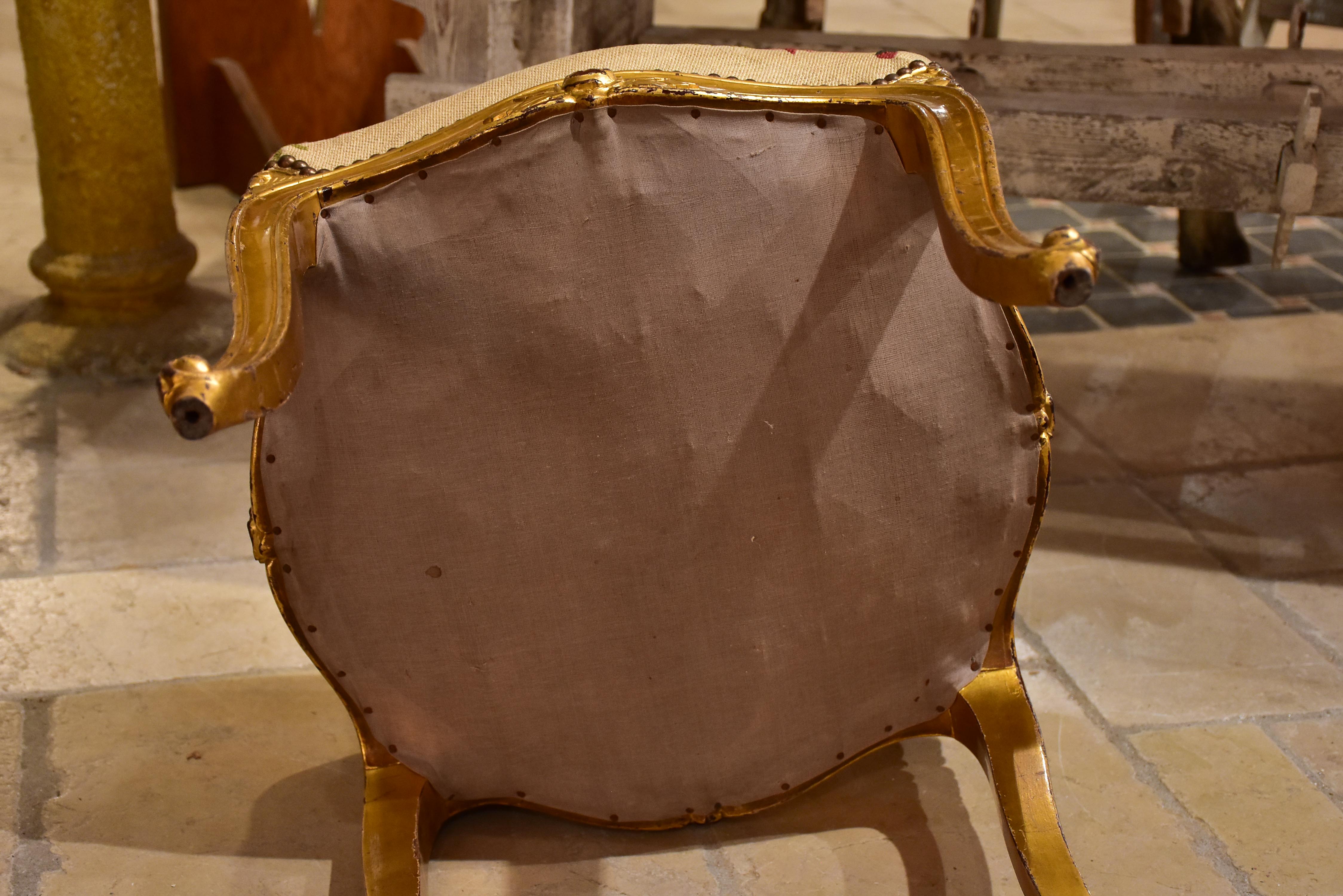 Antique Louis XV style stool - gilded