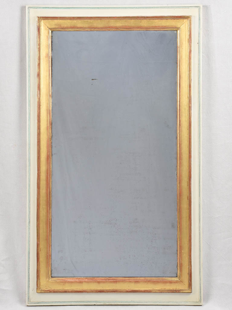 19th century mirror with gilded & painted frame - rectangular 53¼"