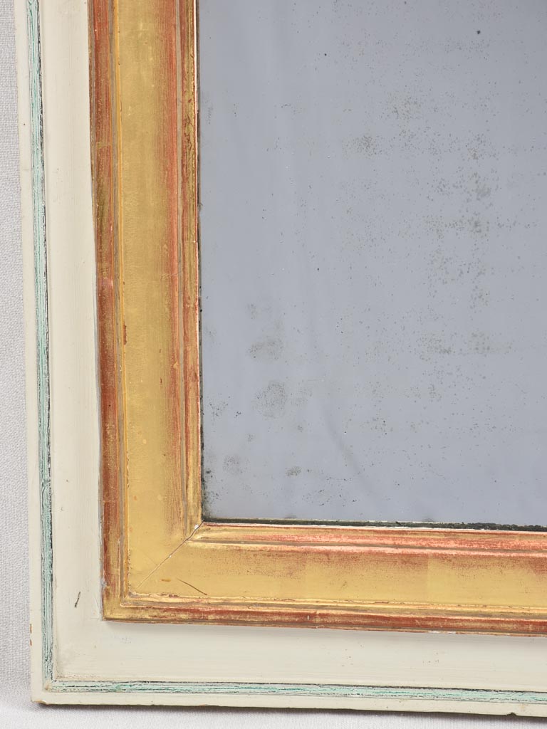 19th century mirror with gilded & painted frame - rectangular 53¼"