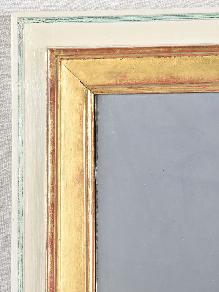 19th century mirror with gilded & painted frame - rectangular 53¼"