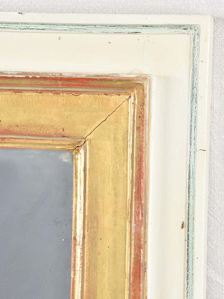 19th century mirror with gilded & painted frame - rectangular 53¼"