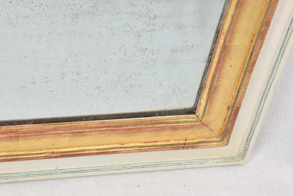 19th century mirror with gilded & painted frame - rectangular 53¼"