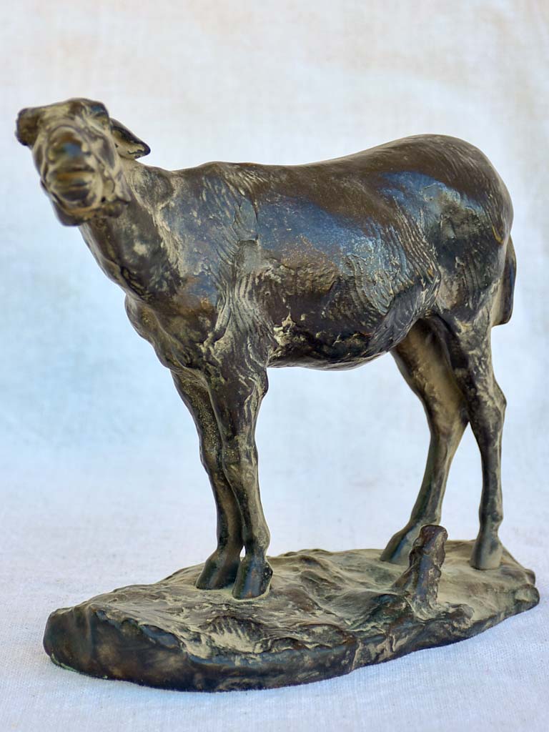 19th Century Bronze statue of a mule by A. de Beaulieu