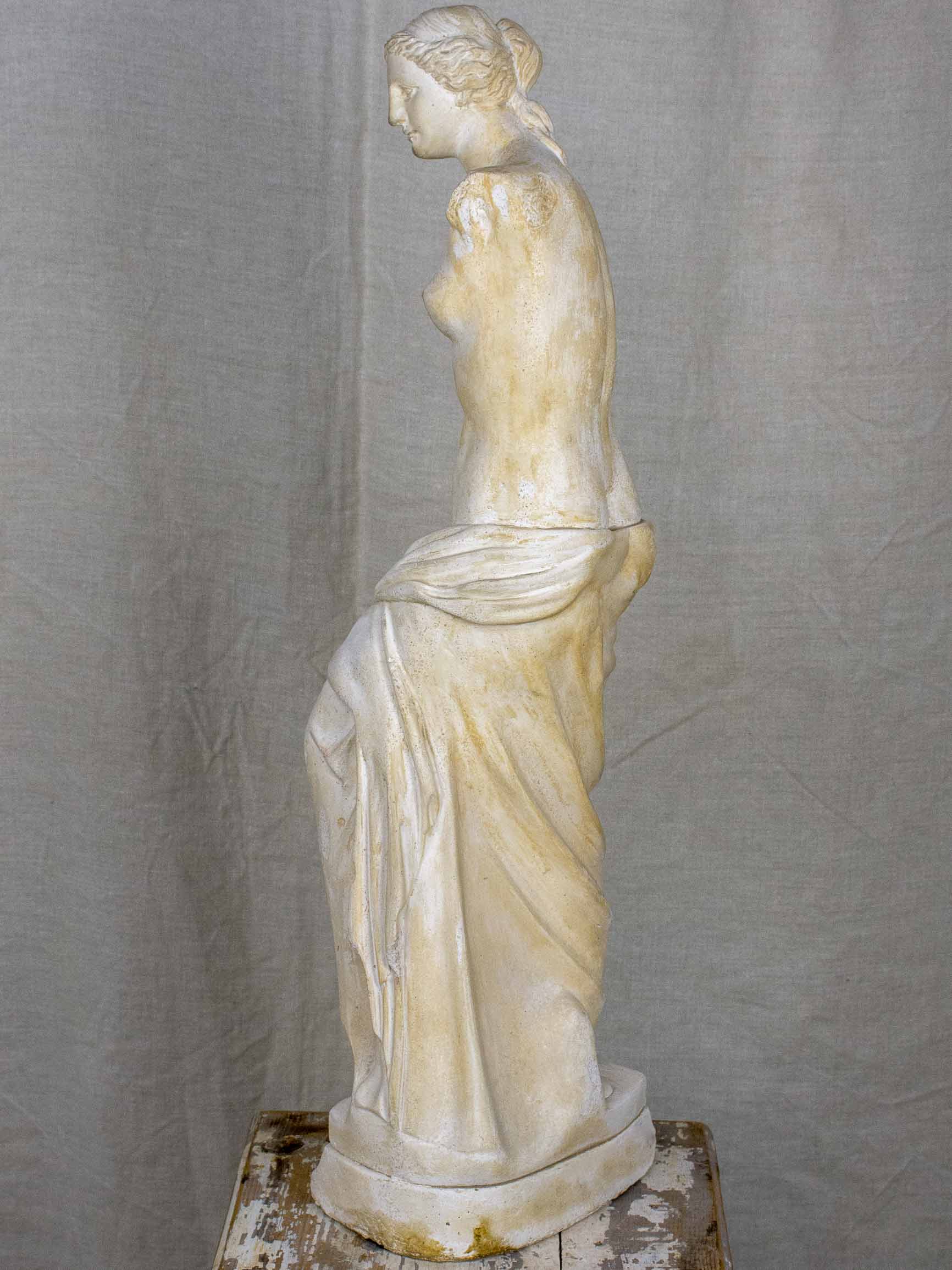 Figurative French plaster sculpture of a woman