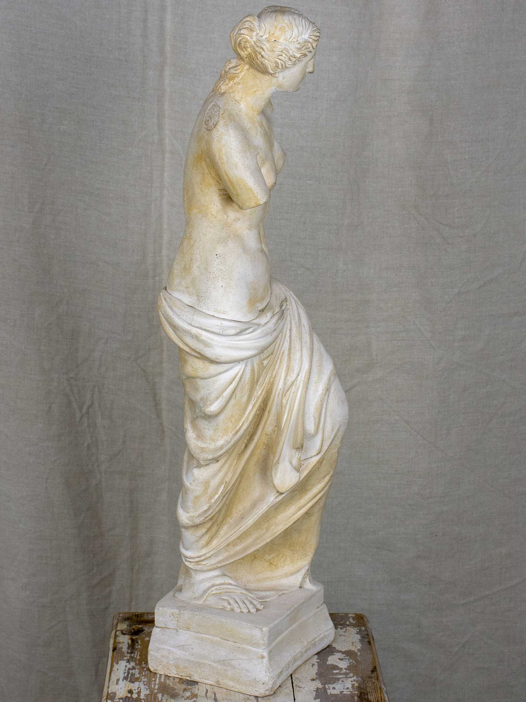 Figurative French plaster sculpture of a woman