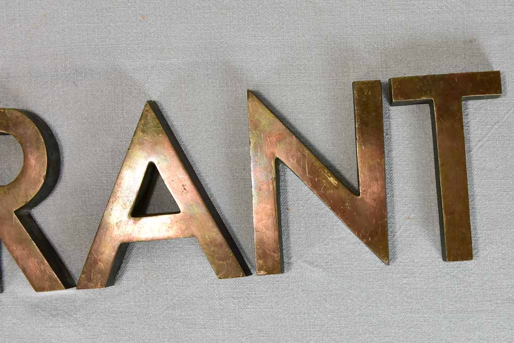 Collection of mid century Bronze letters DELIRANT 5½"