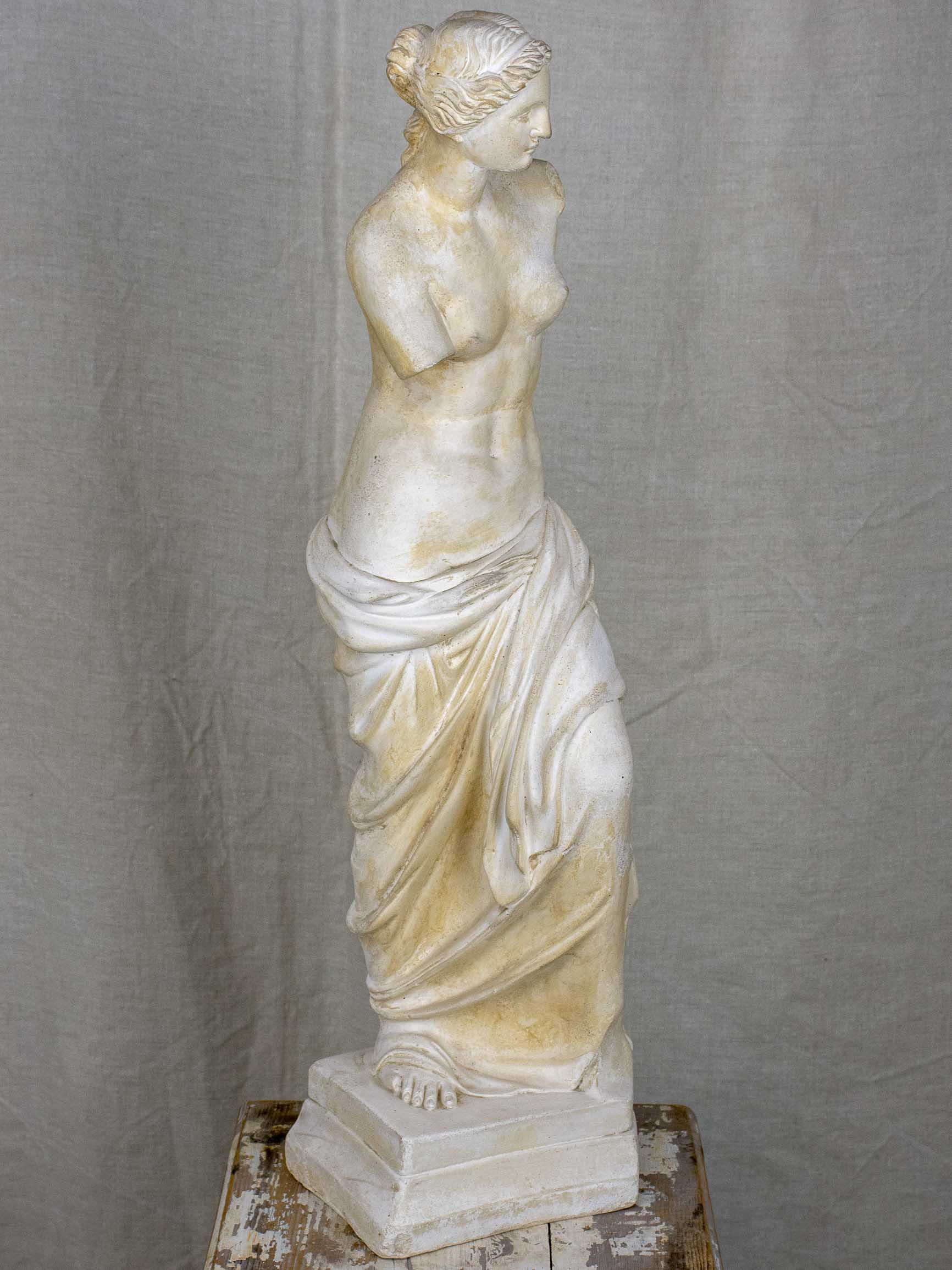 Figurative French plaster sculpture of a woman