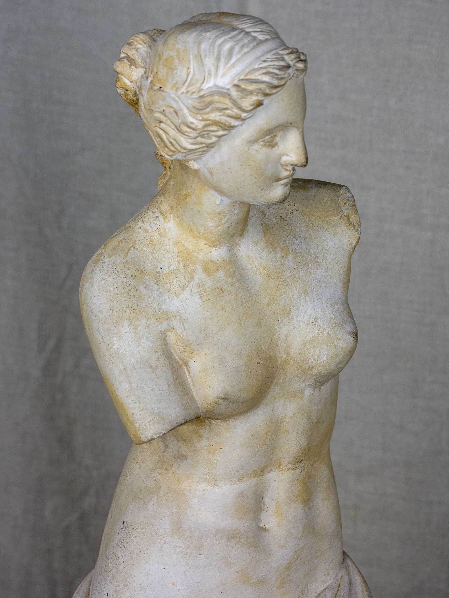 Figurative French plaster sculpture of a woman