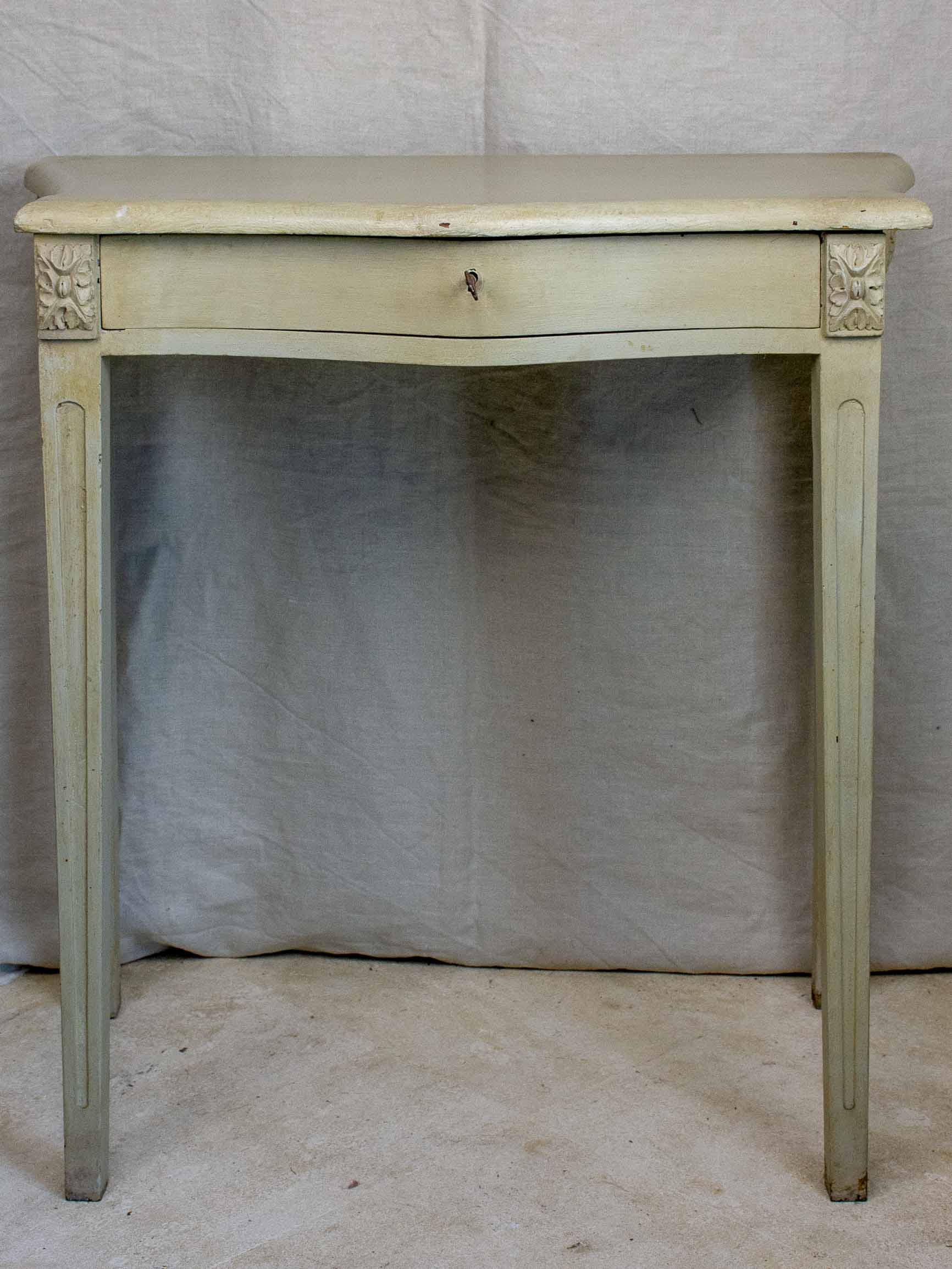 Small vintage French curved console with drawer