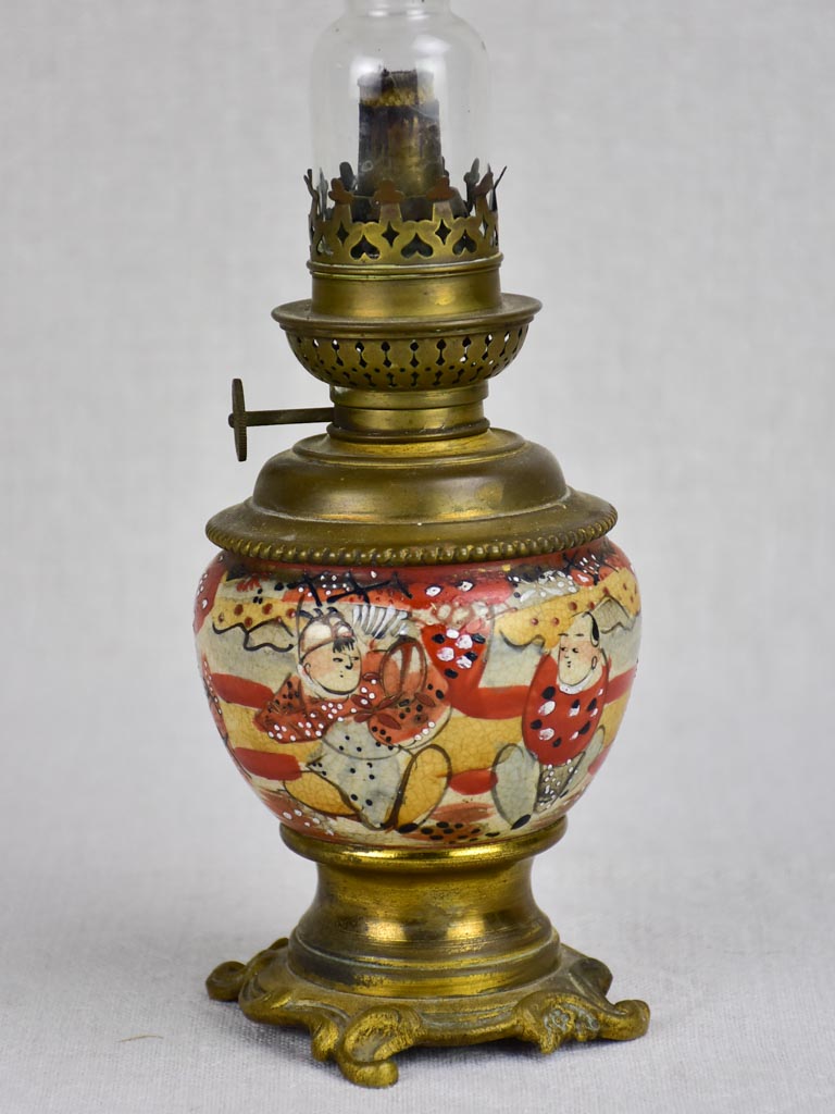 19th Century Japanese oil lamp 15¾"