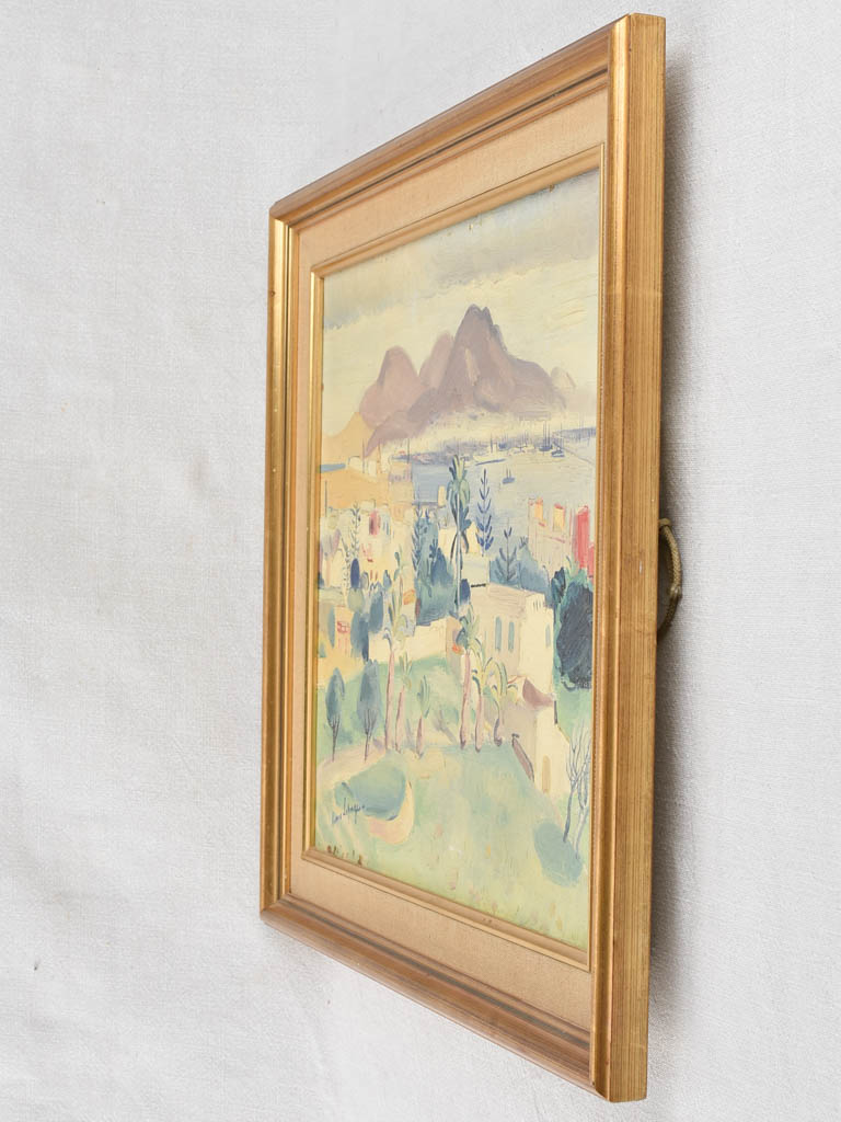 Gilt wood framed Pierre Lepage artwork