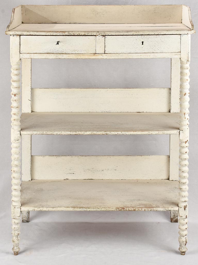 White Patina Wooden Shelves