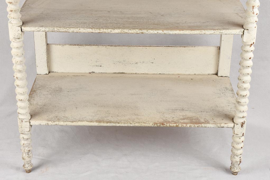 Late 19th century shelving unit with white patina