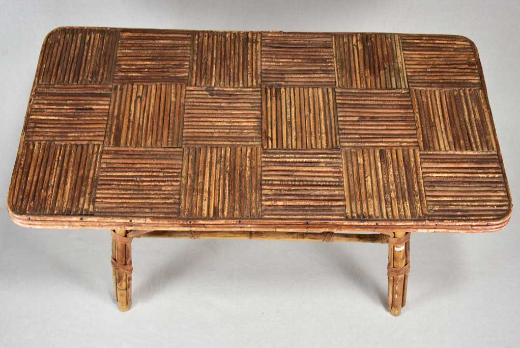 Vintage rattan side table 36¼" x 18½"