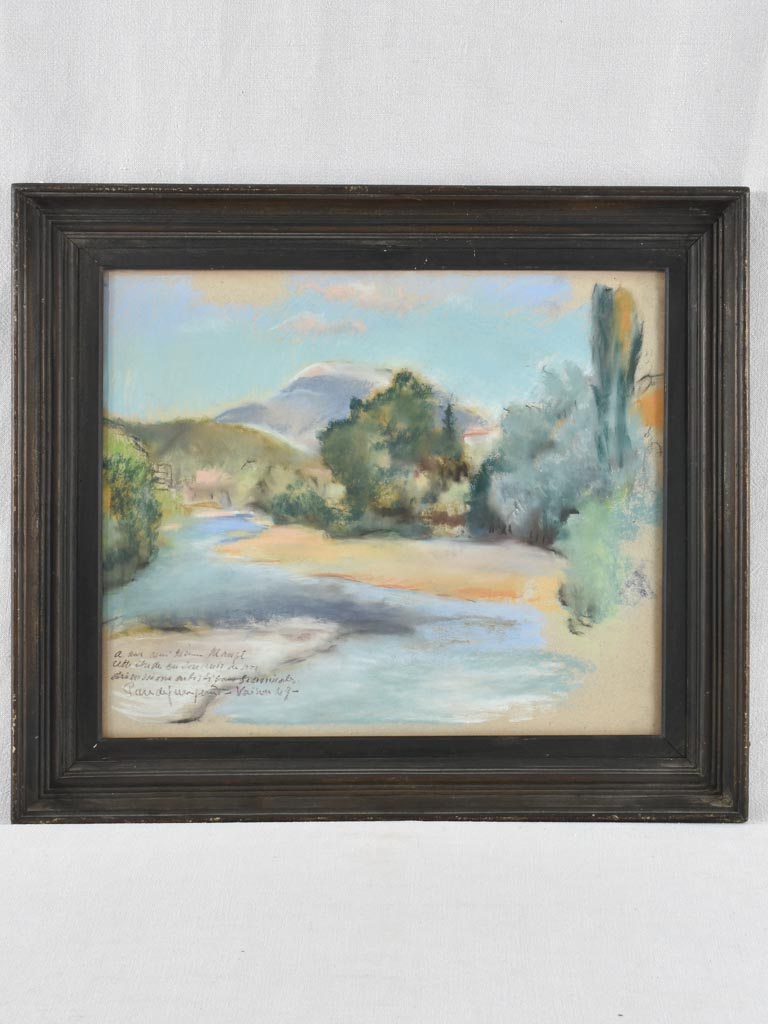 Vintage signed pastel landscape artwork