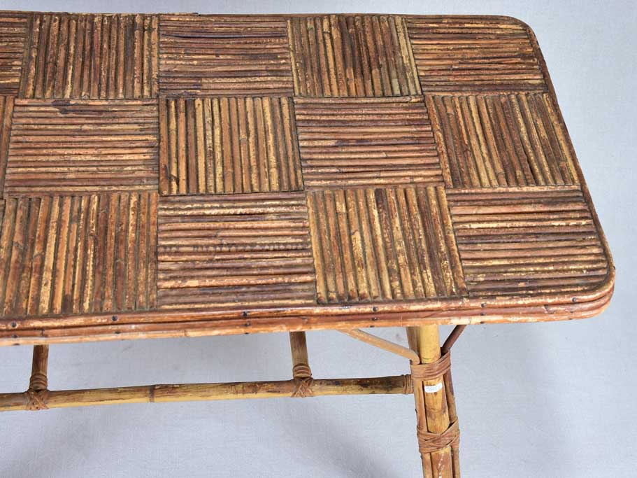 Vintage rattan side table 36¼" x 18½"