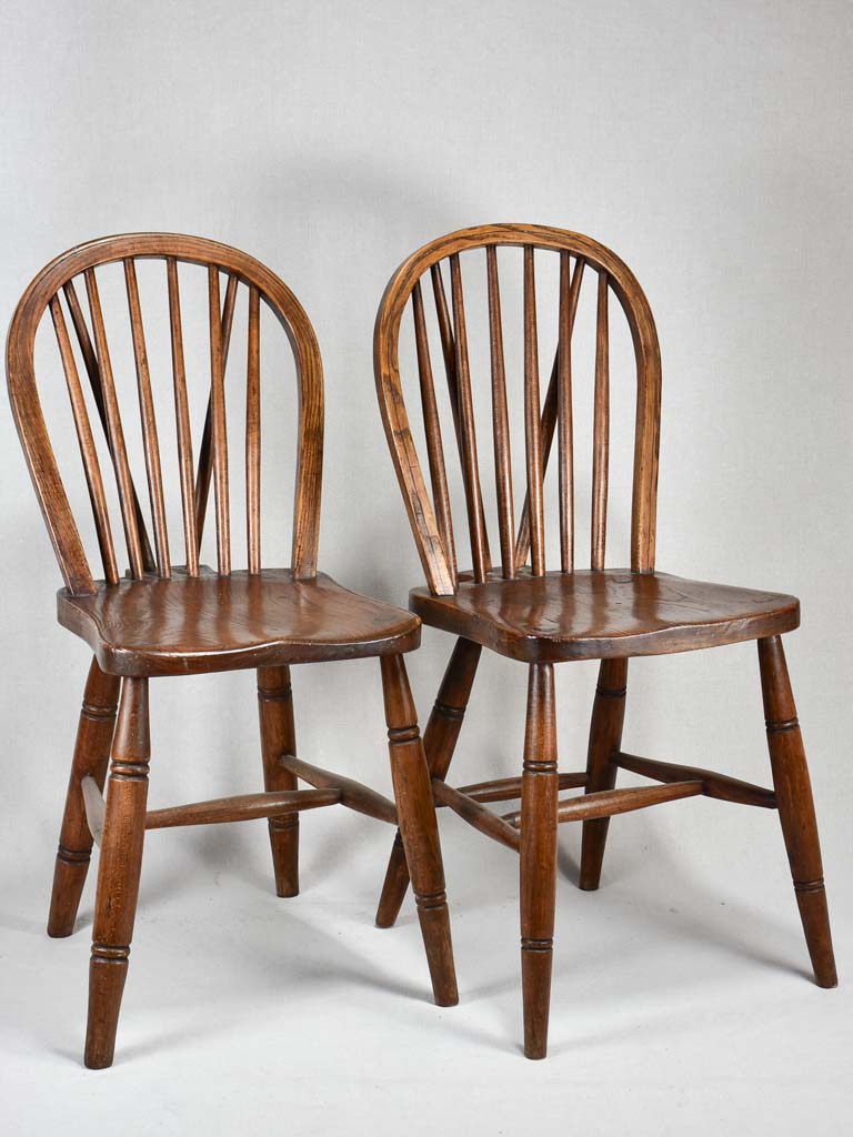 Pair of early twentieth century folk art wooden chairs