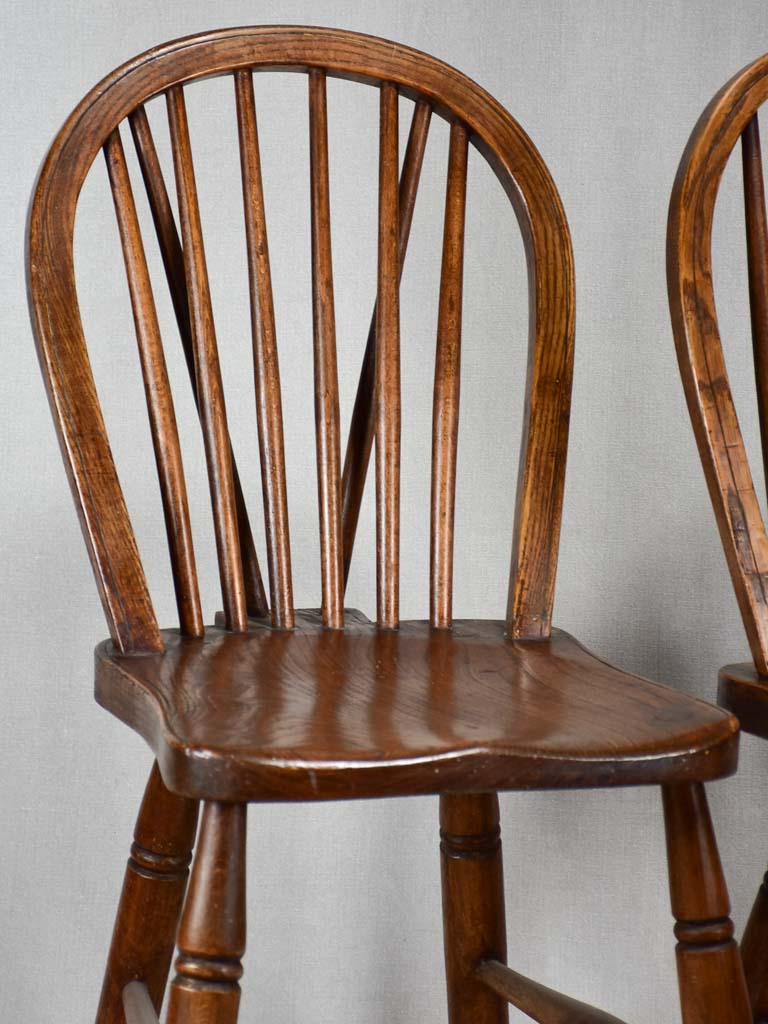 Pair of early twentieth century folk art wooden chairs