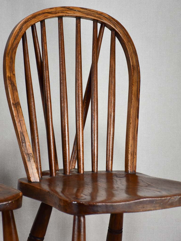 Pair of early twentieth century folk art wooden chairs