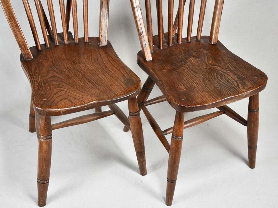 Pair of early twentieth century folk art wooden chairs