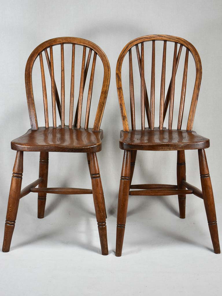 Pair of early twentieth century folk art wooden chairs