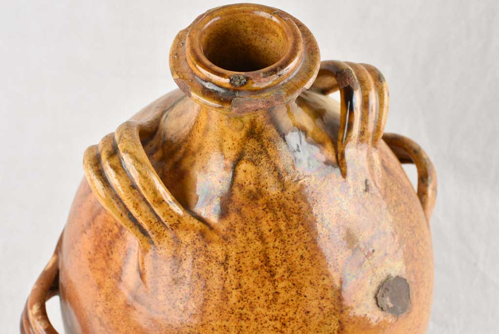 19th CENTURY YELLOW 'CONSCIENCE' JUG 17¾"