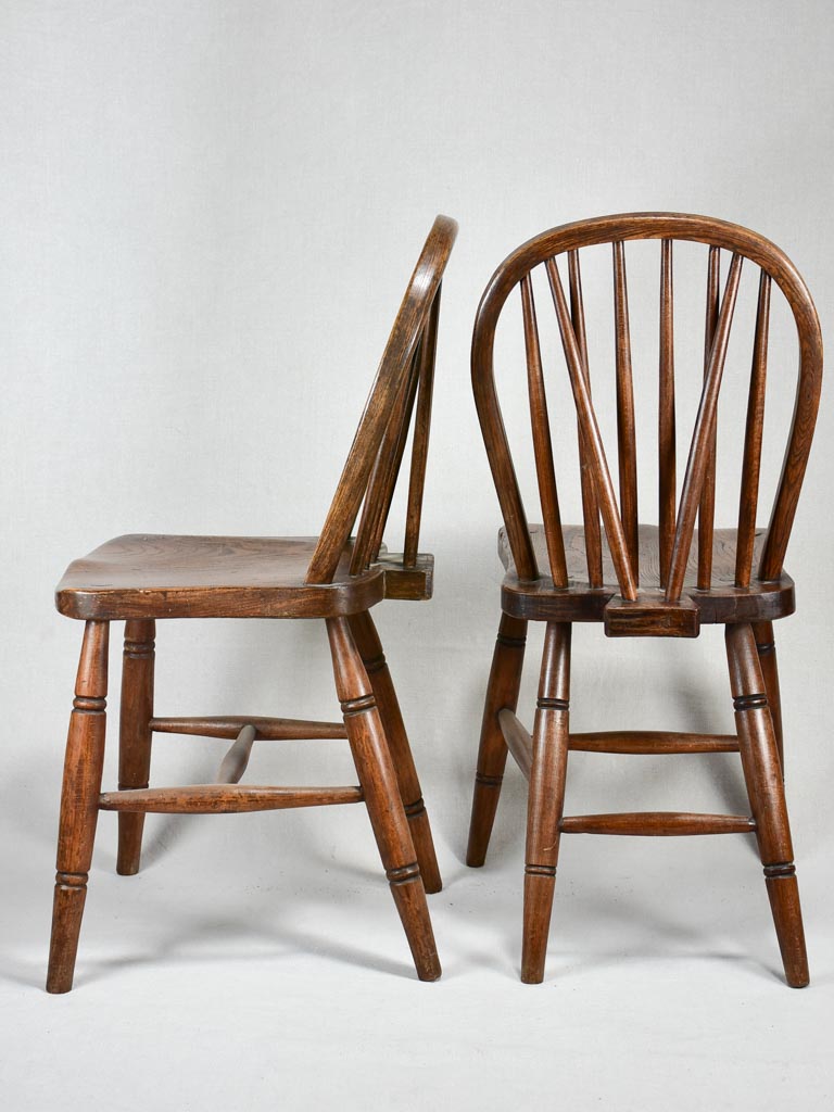 Pair of early twentieth century folk art wooden chairs