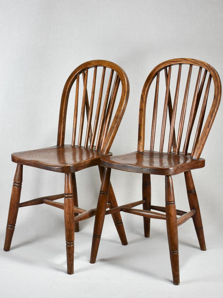 Pair of early twentieth century folk art wooden chairs