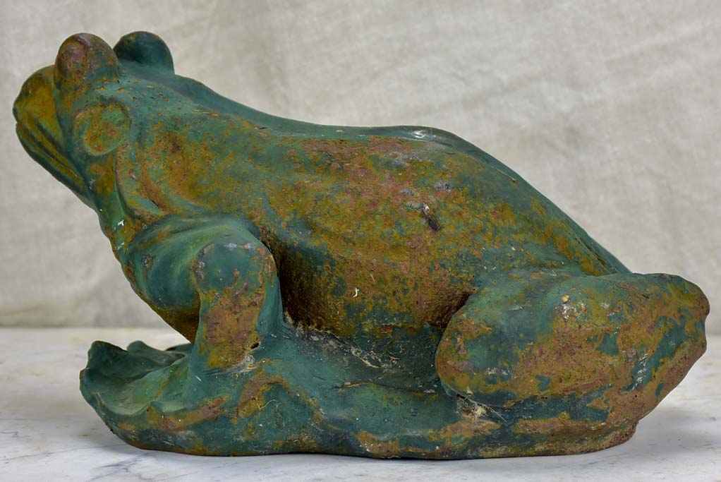 Antique French cast iron frog garden ornament