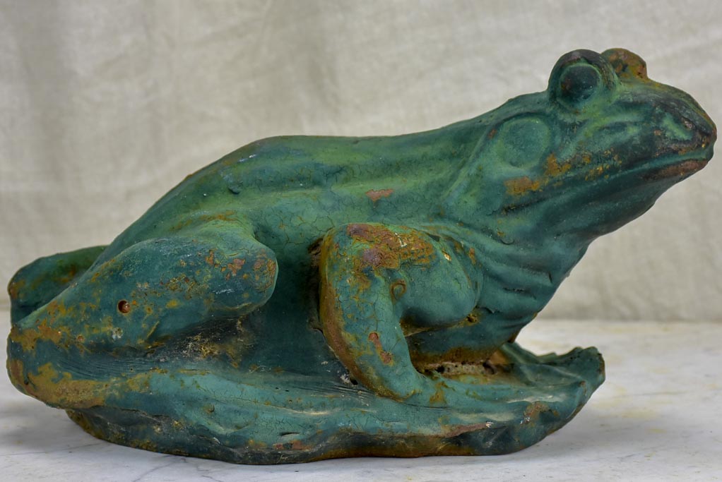 Antique French cast iron frog garden ornament