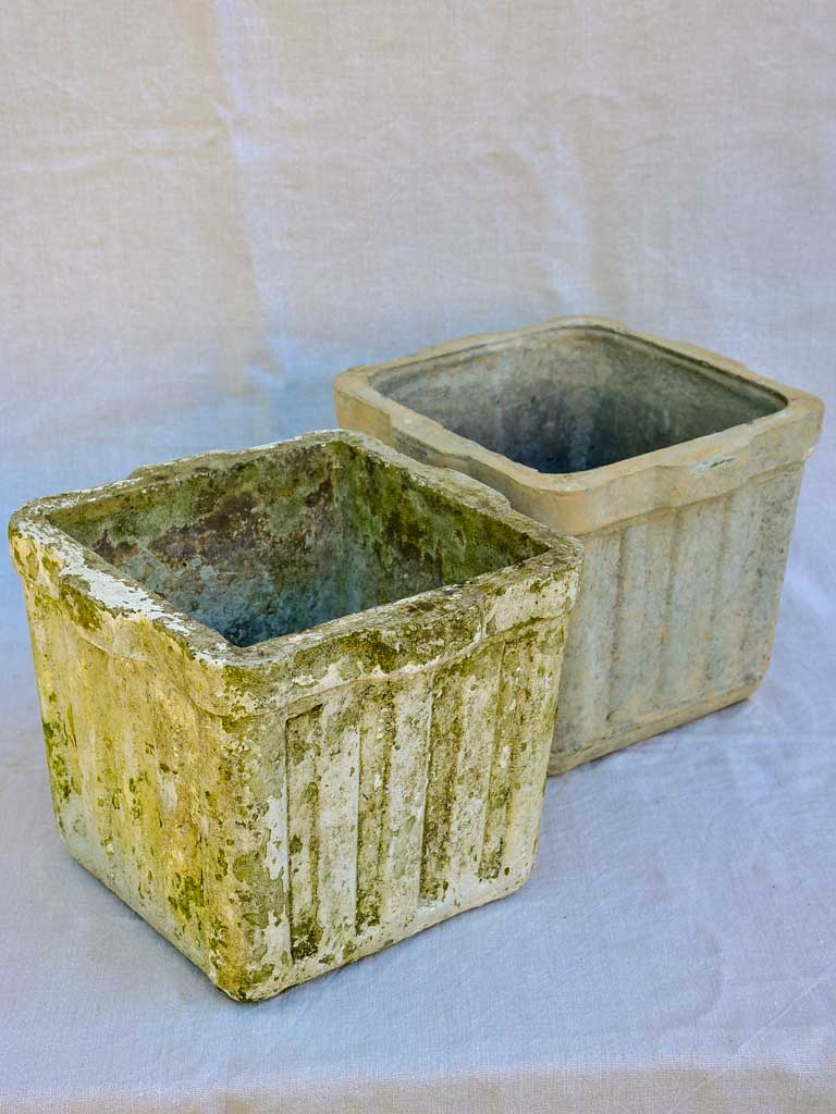 Two square Willy Guhl garden planters / flower pots