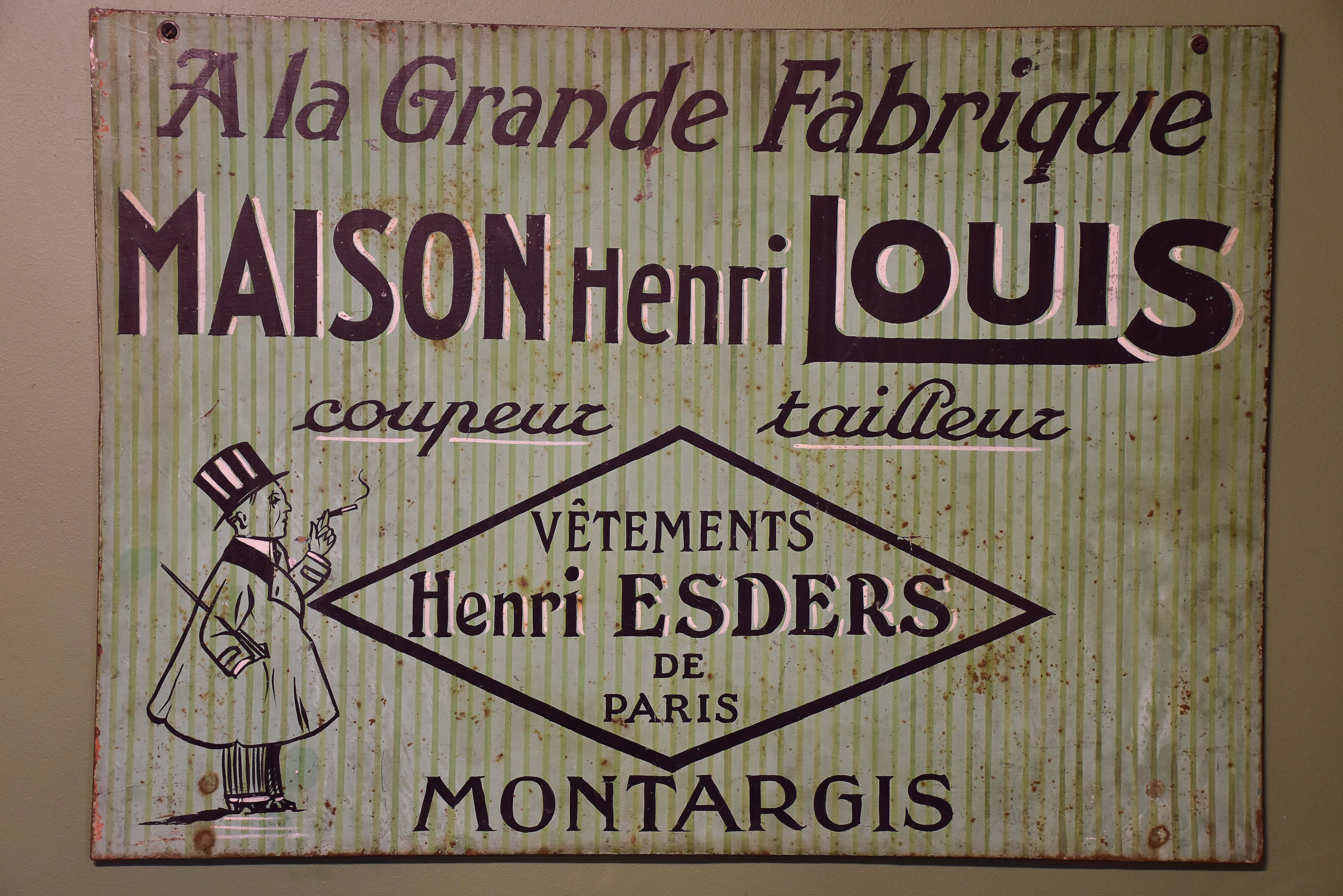 Antique French tailor's sign