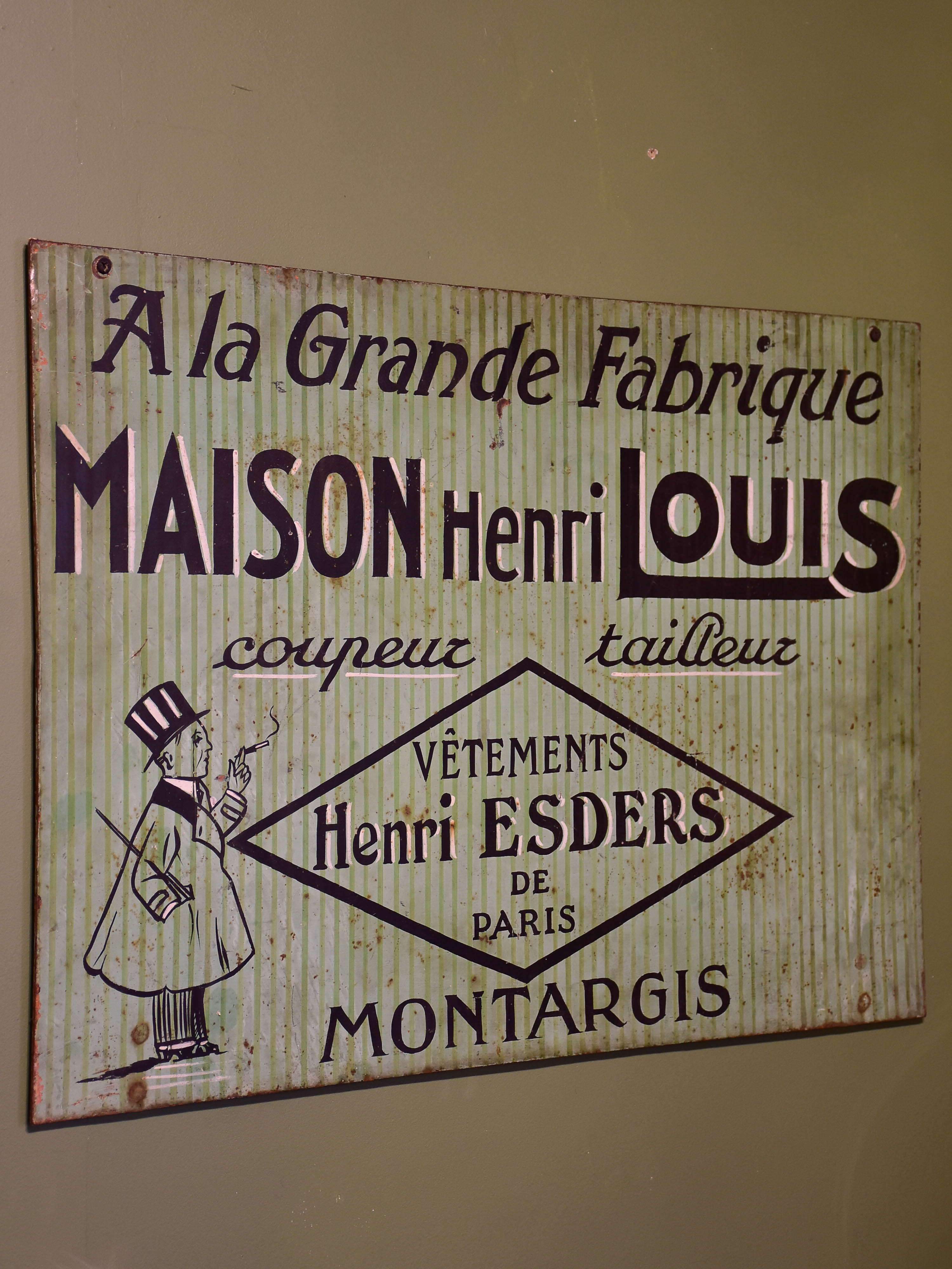 Antique French tailor's sign