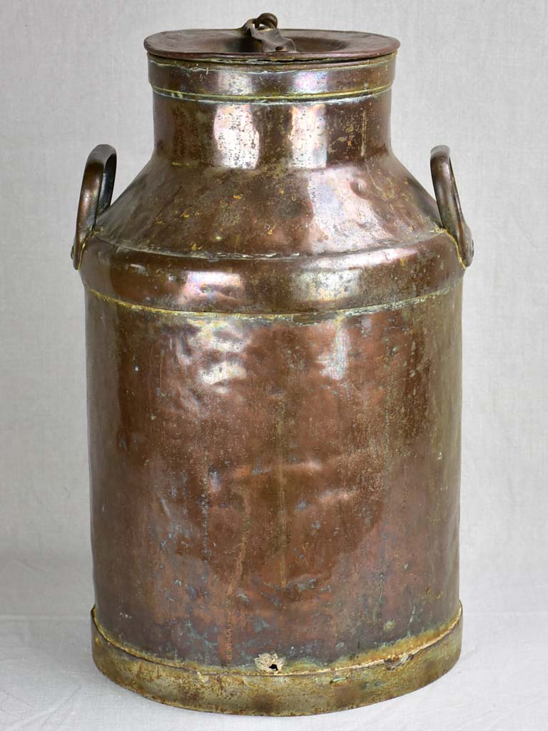 Vintage oversized copper pot with lid