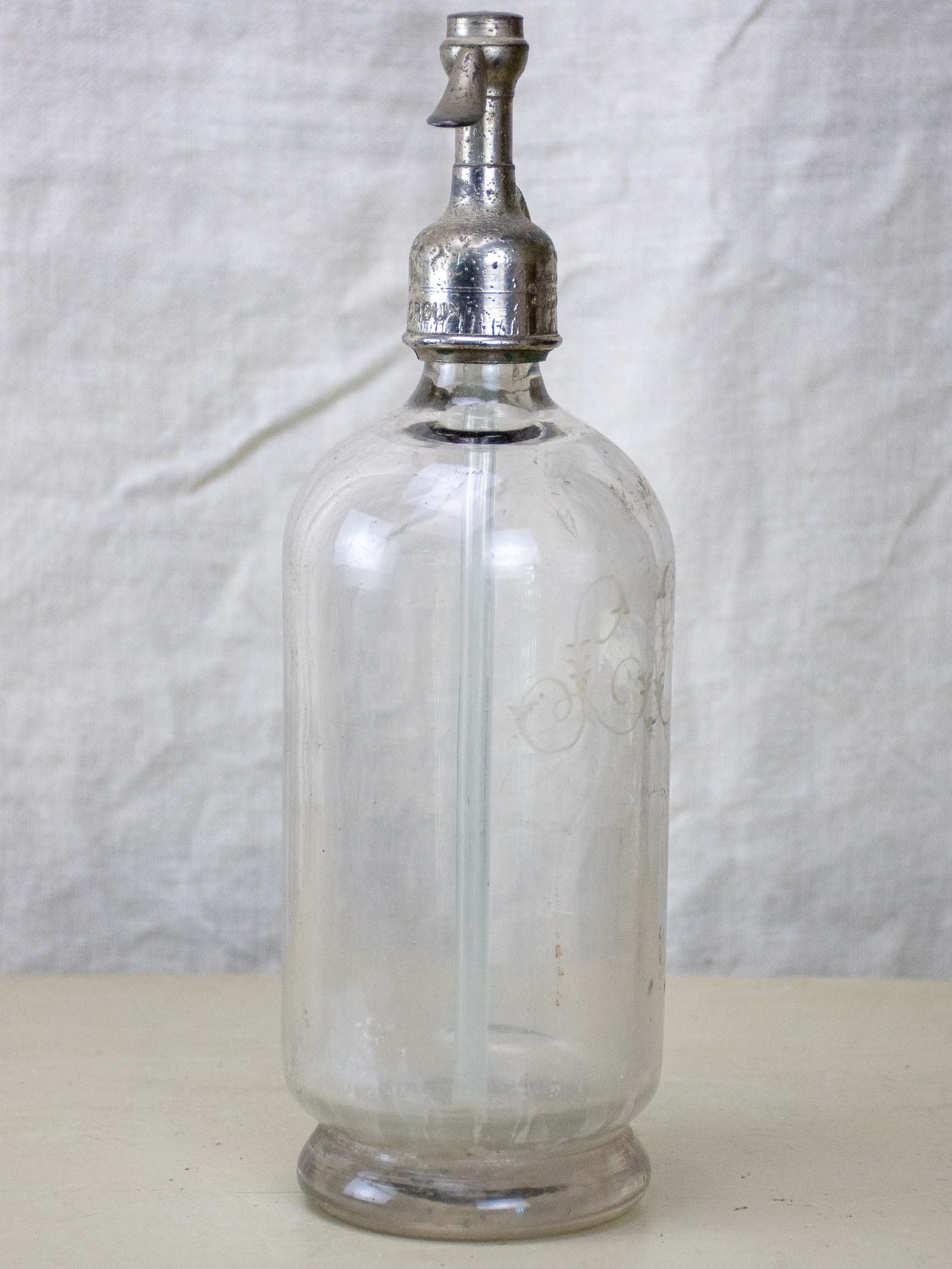 Antique French Seltzer bottle - clear