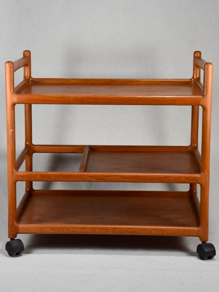 Vintage Scandinavian teak bar cart 18½" x 28¼"