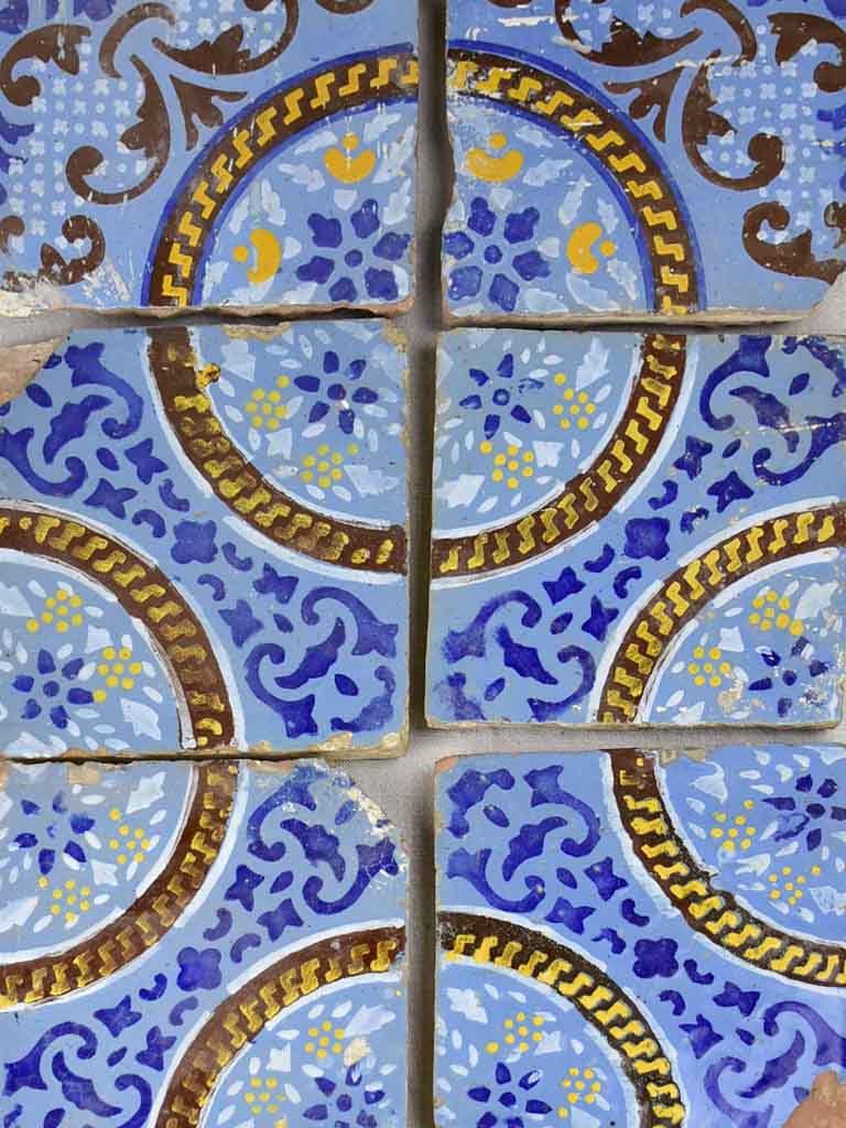 Series of Spanish tiles from the 18th century 7½"